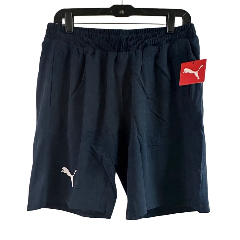 NWT Puma Polyester Navy Blue Lined Polyester Shorts Size L